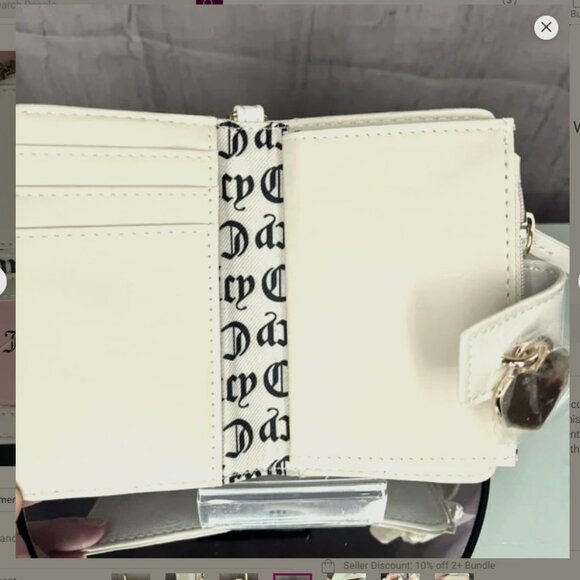 Juicy Couture Cream Wallet w/ Elegant Gold Charms - Picture 5 of 6